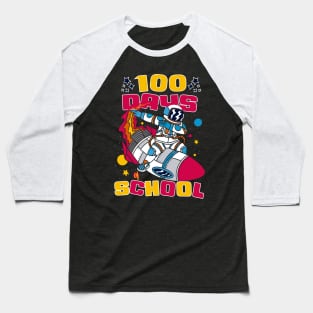 100 days of school featuring an astronaut dabbing on his rocket #4 Baseball T-Shirt